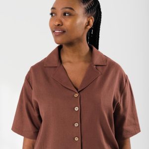 Cropped button up top